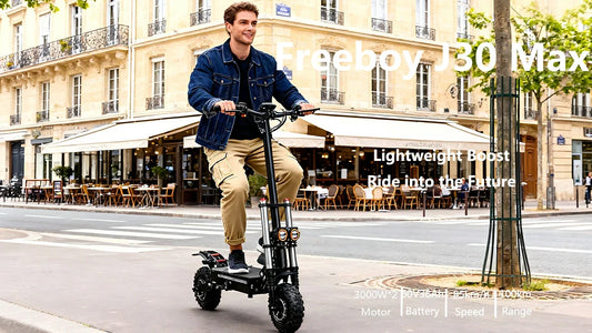 Freeboy J30 MAX 6000W dual-motor off-road electric scooter riding on trail