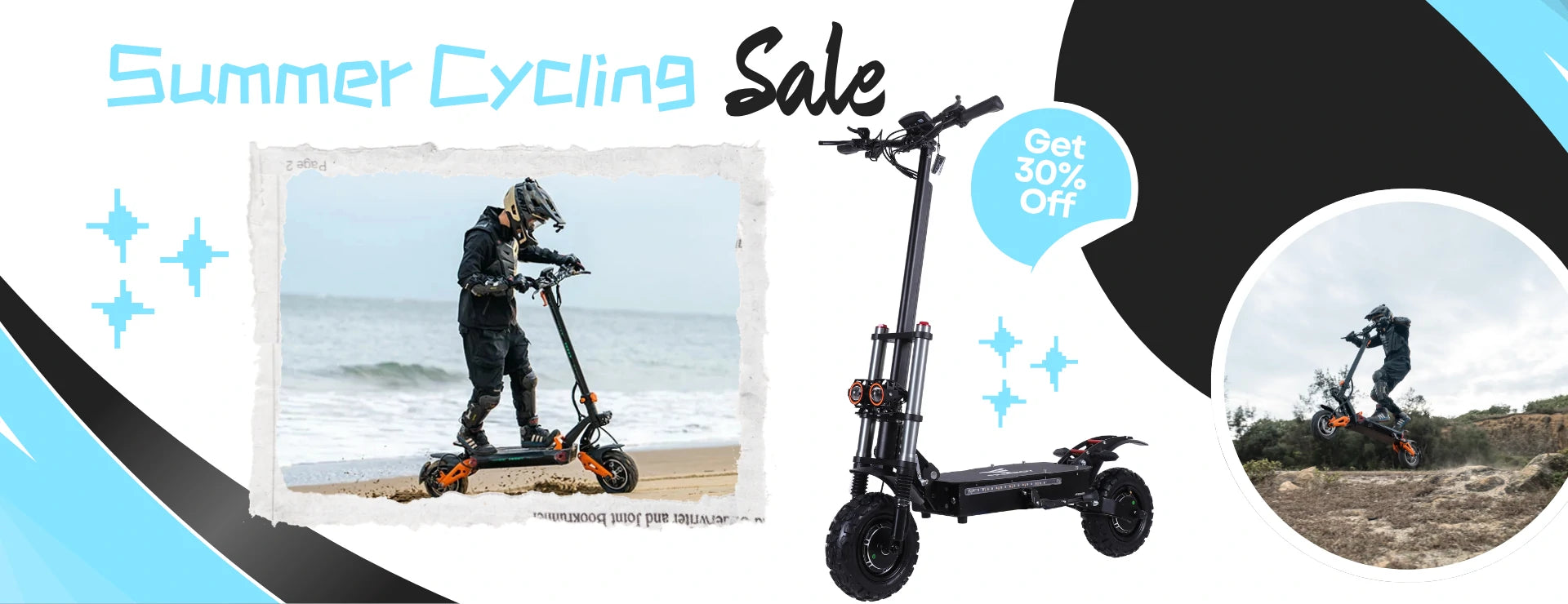 FREEBOY electric scooter summer seasonal discount promotional banner graphic