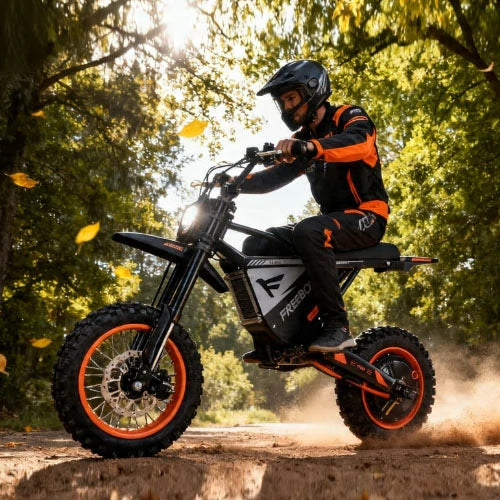 FREEBOY rugged off-road electric scooter rough rural trail display photo