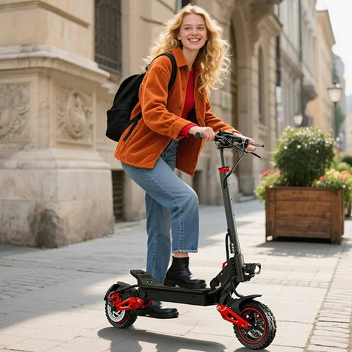 FREEBOY electric scooter female rider city sidewalk category cover image