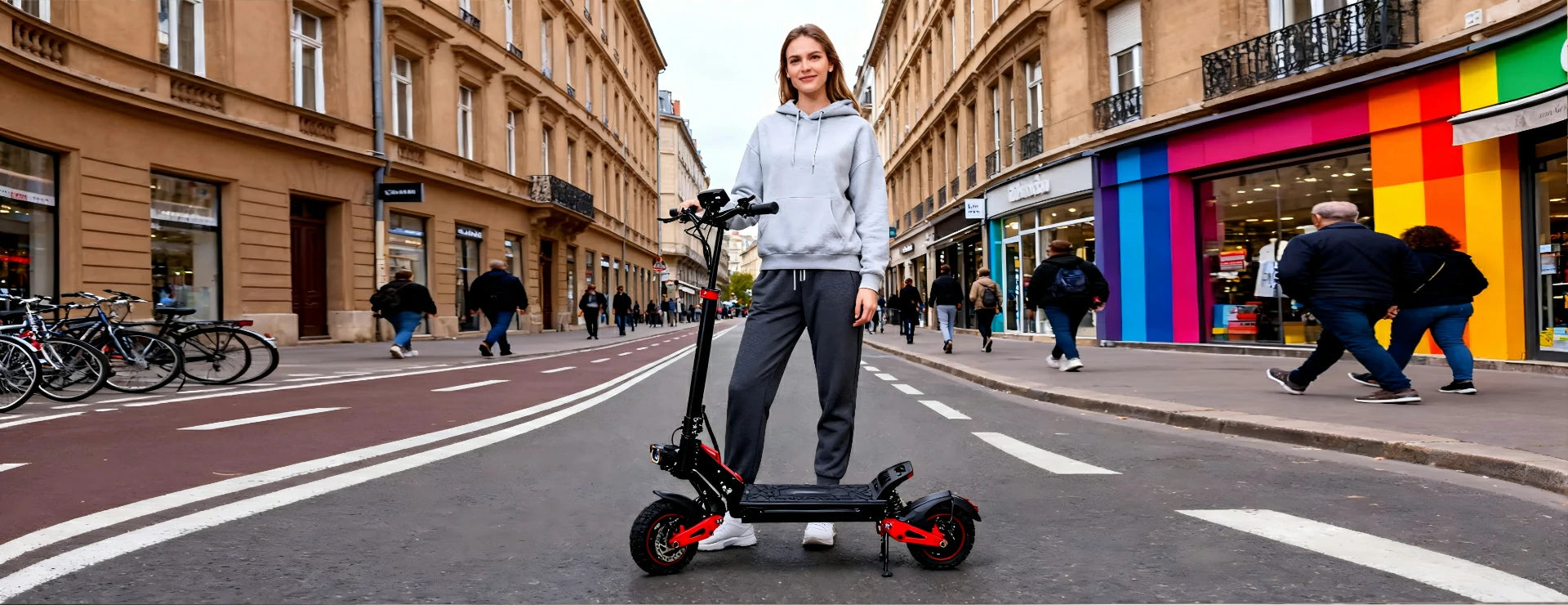 FREEBOY electric scooter crowd riding urban street homepage slideshow picture