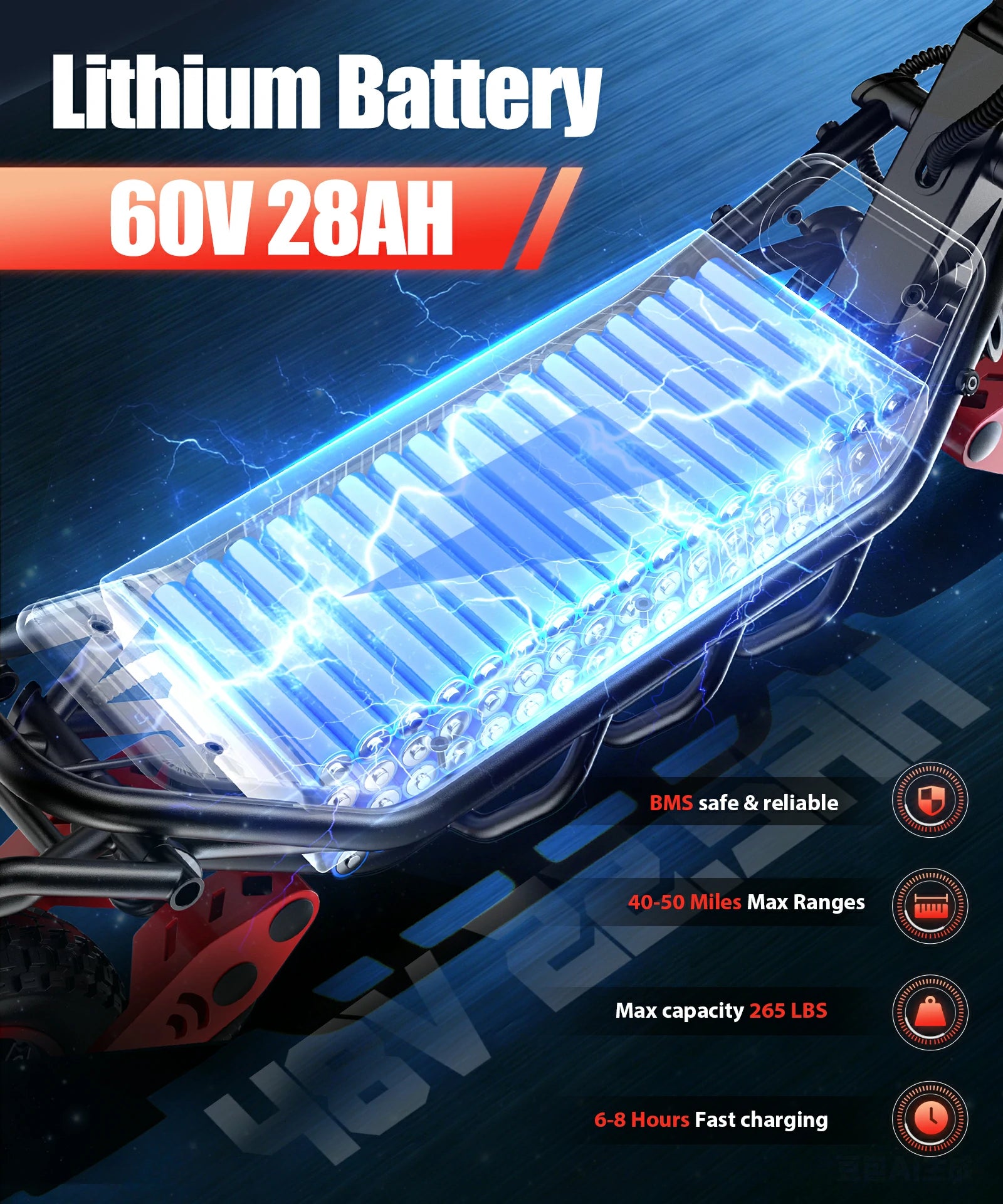 FREEBOY H10 scooter durable hidden battery pack specification graphic