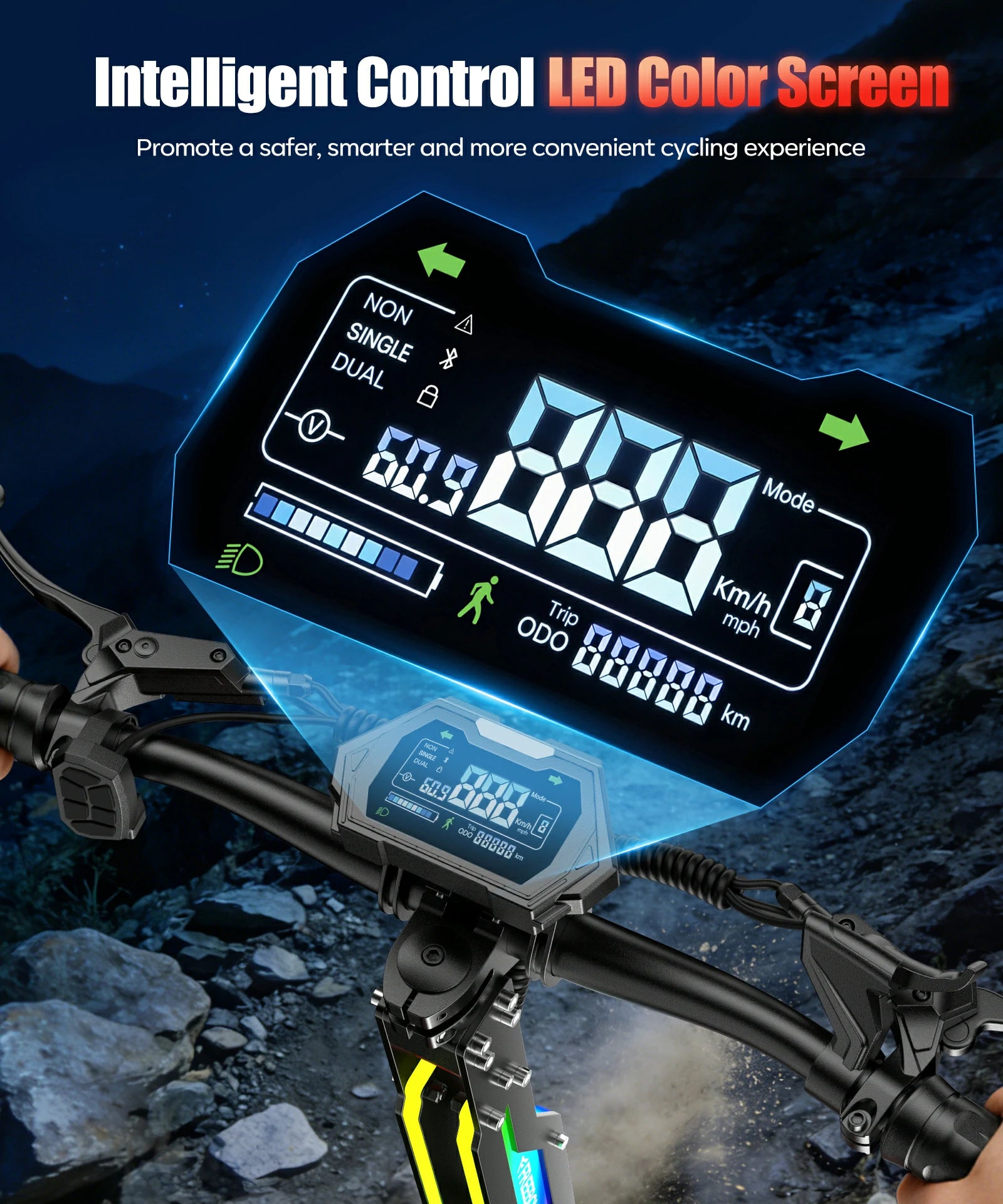 FREEBOY H10 scooter multifunction led control screen feature graphic