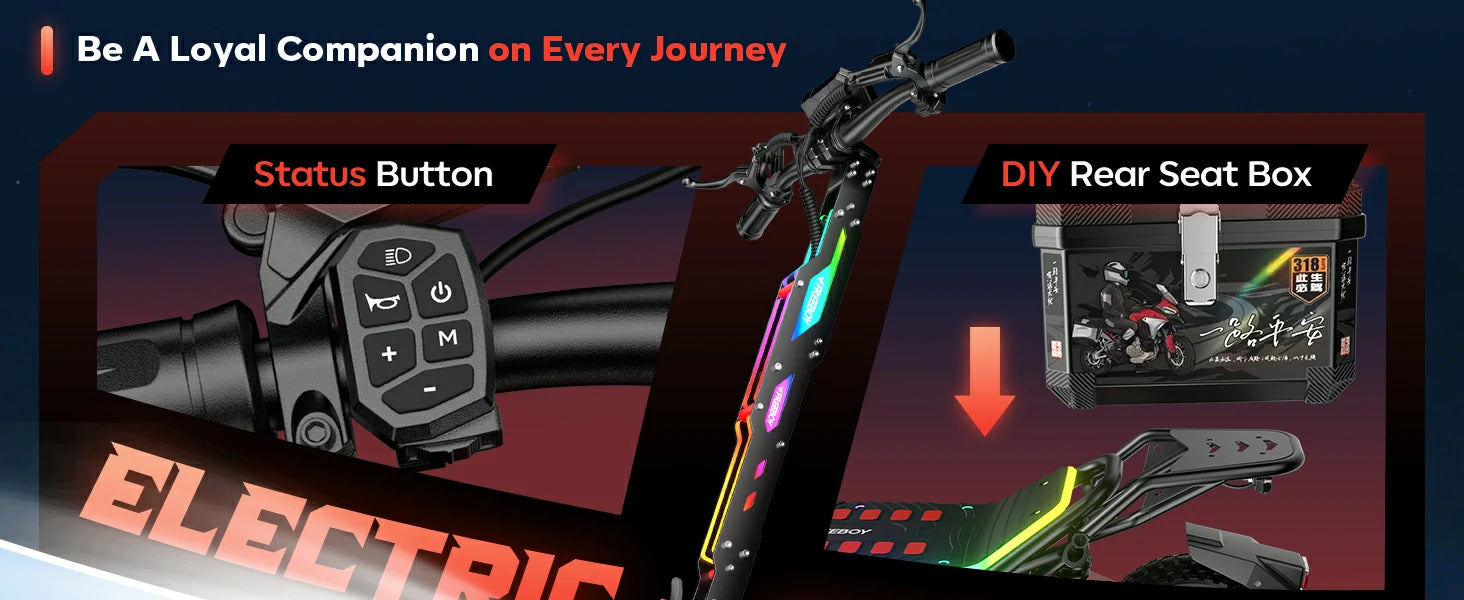 FREEBOY H10 scooter large capacity battery performance detail graphic