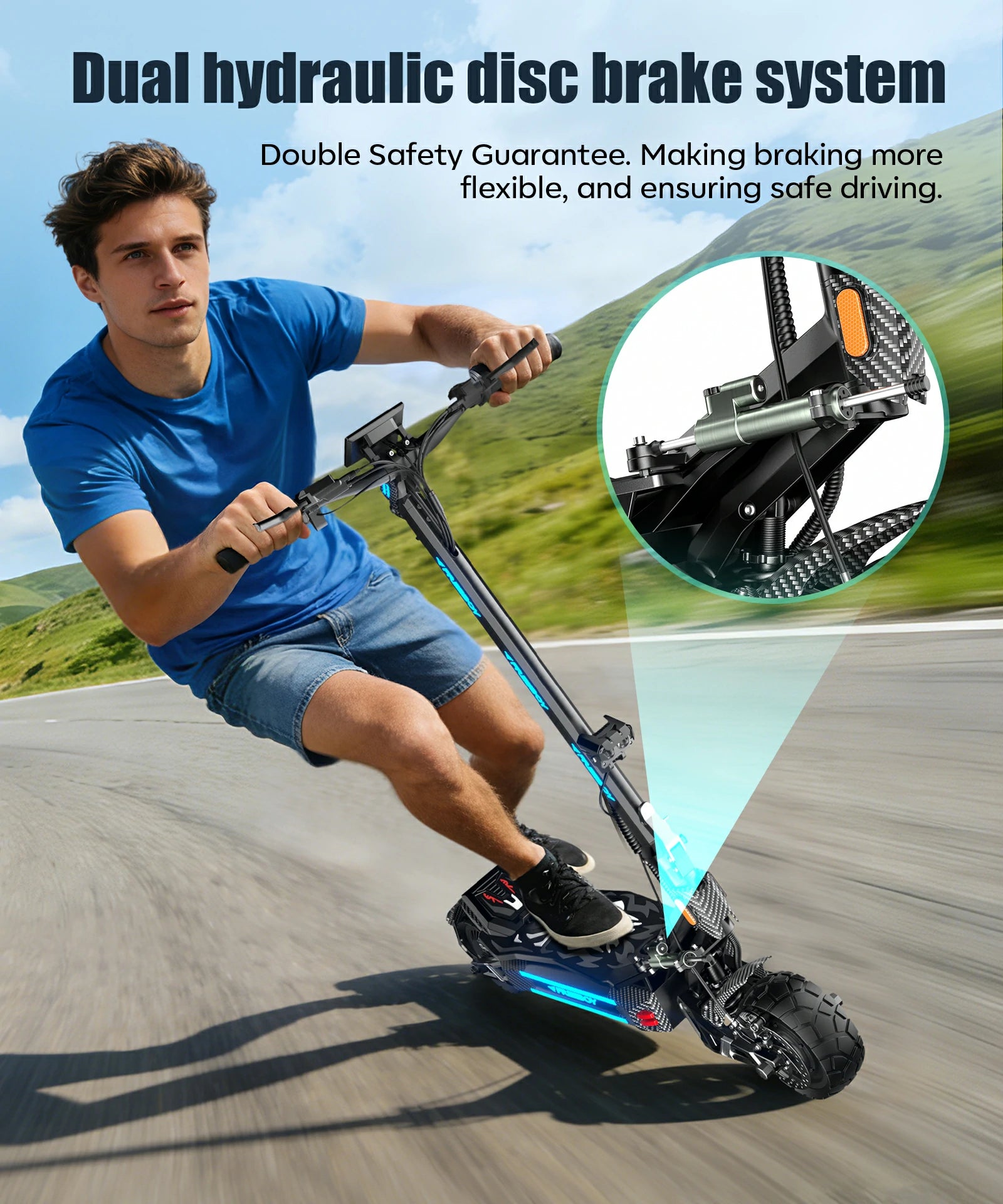 FREEBOY H16 scooter outdoor seaside leisure riding detail graphic