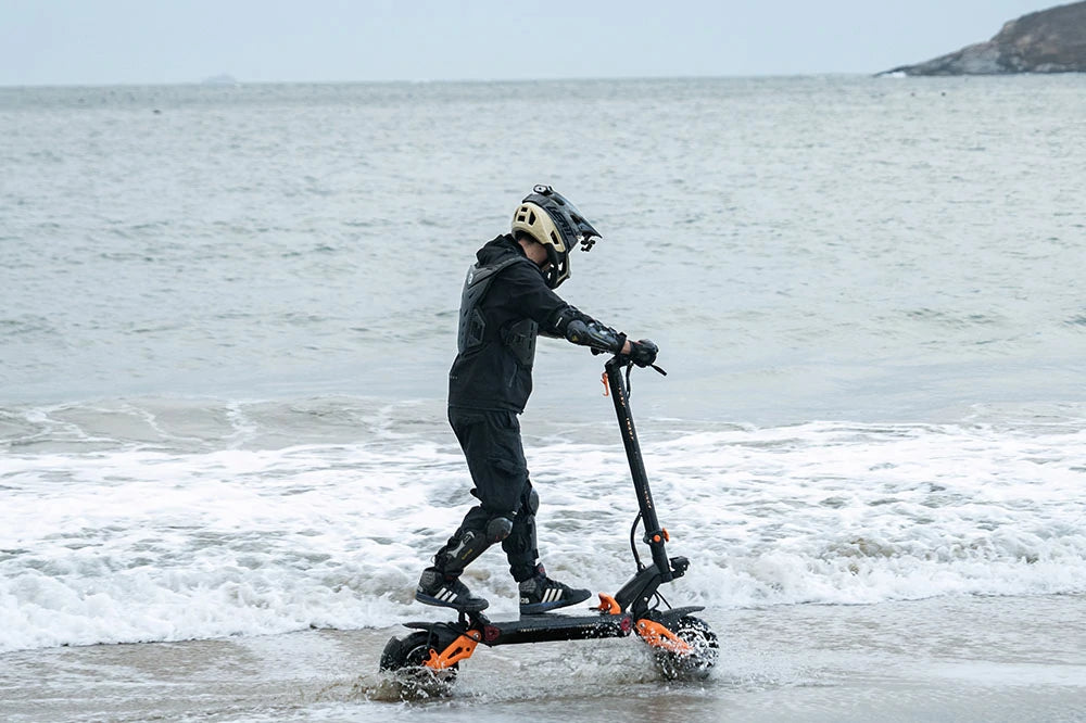 FREEBOY H9 commuter electric scooter beach open space display shot
