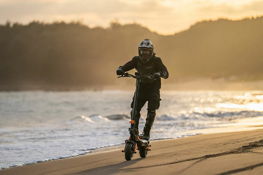 FREEBOY H9 city scooter sunset coastline outdoor live shooting image
