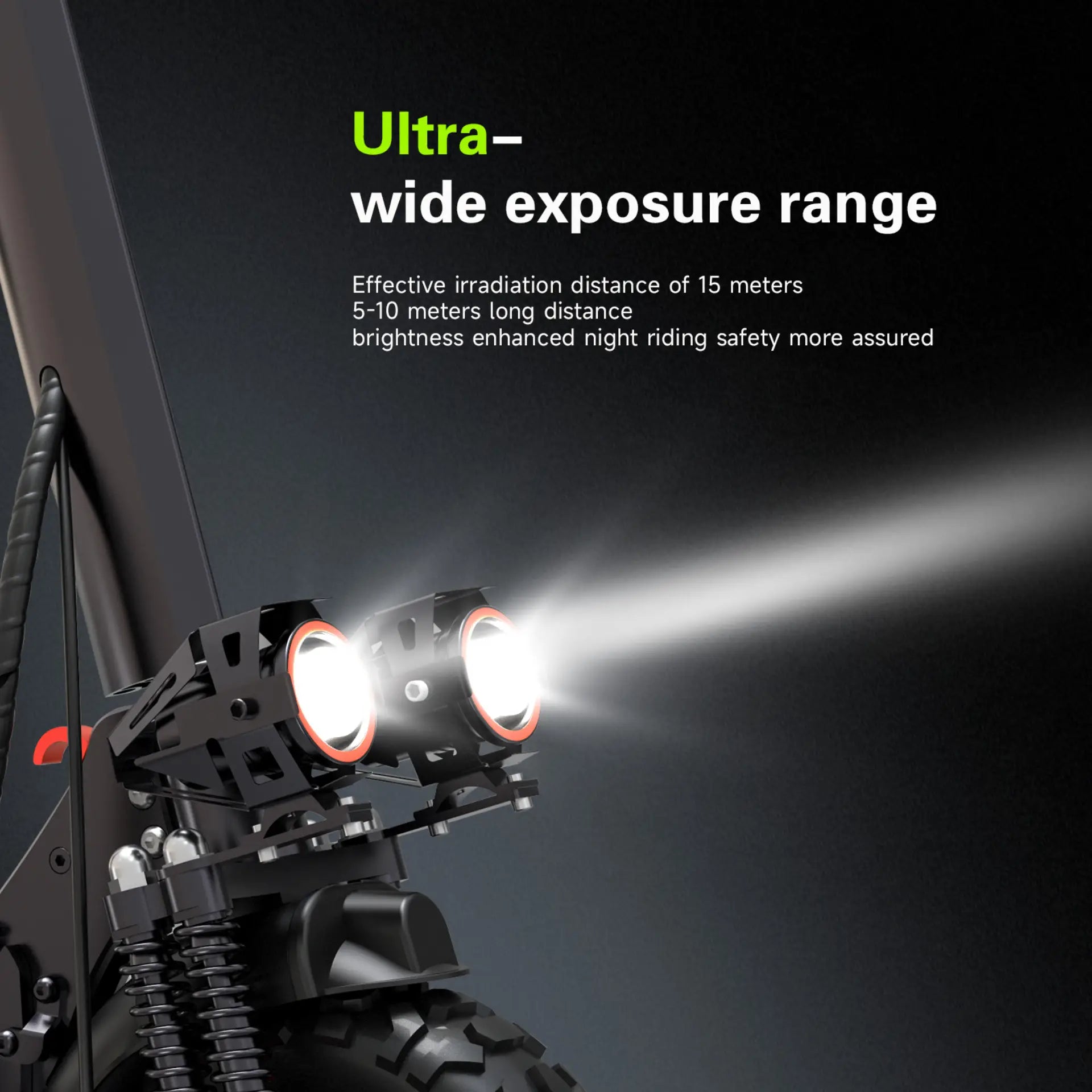 FREEBOY J11 Plus electric scooter bright led front headlight close-up graphic
